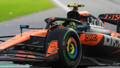 Lando Norris holds off Max Verstappen to win wet Australian Grand Prix