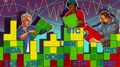 SPX, DXY, BTC, ETH, XRP, BNB, SOL, DOGE, ADA, LINK