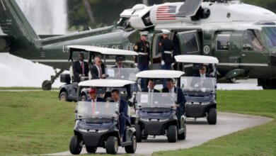 Trump admin sends Hegseth to ceremony for remains of US soldiers while president attends golf dinner at Mar-a-Lago
