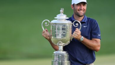 Scottie Scheffler cruises to PGA Championship title as Jon Rahm bid implodes