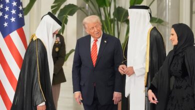 Trump live: Trump signs 0bn Qatar deal after hailing meeting with Syria’s ‘young, attractive’ president